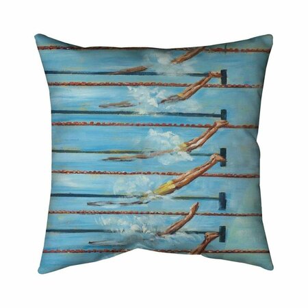 FONDO 26 x 26 in. Olympic Swimmers-Double Sided Print Indoor Pillow FO2794081